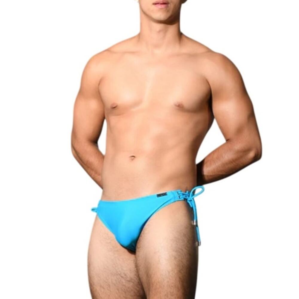Andrew Christian Side Lace Bikini Turquoise Medium - Picture 4 of 15